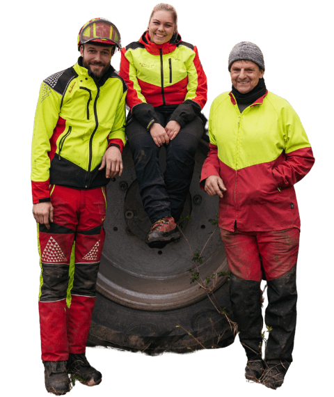 Marina, Rafael und Matthias Team vom Grimm Natur & Service