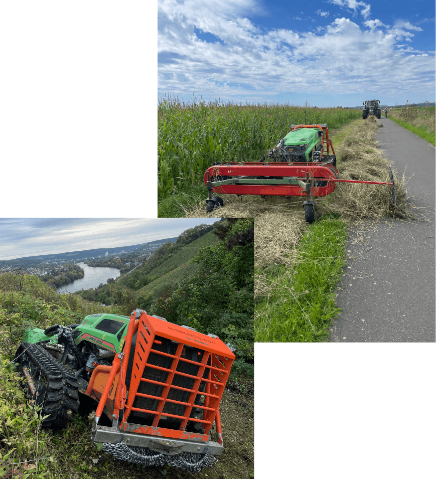 Landschaftspflege mit Spezialmaschine an einer Böschung